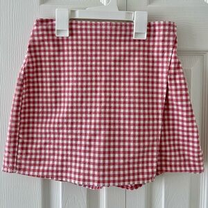 Pink and White Gingham Skort